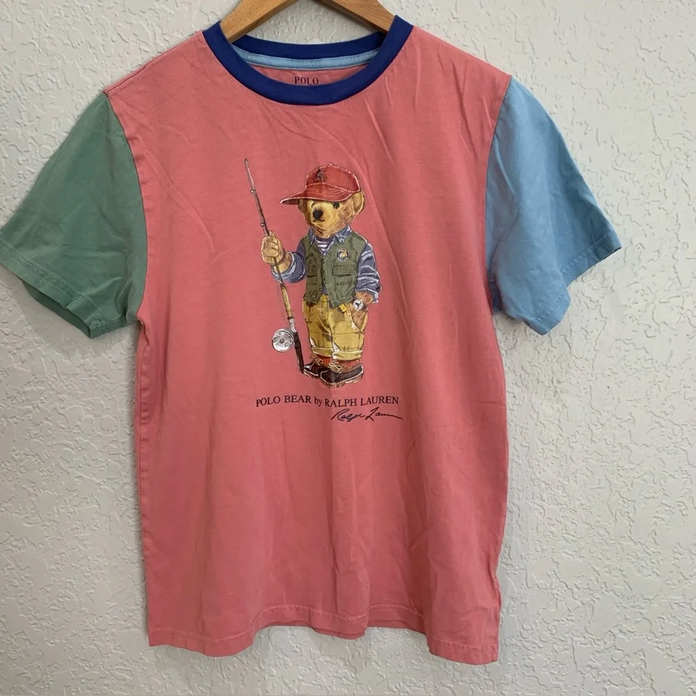 Polo Ralph Lauren T Shirt Youth Large Polo Bear  Boys Short Sleeve  (14/16)